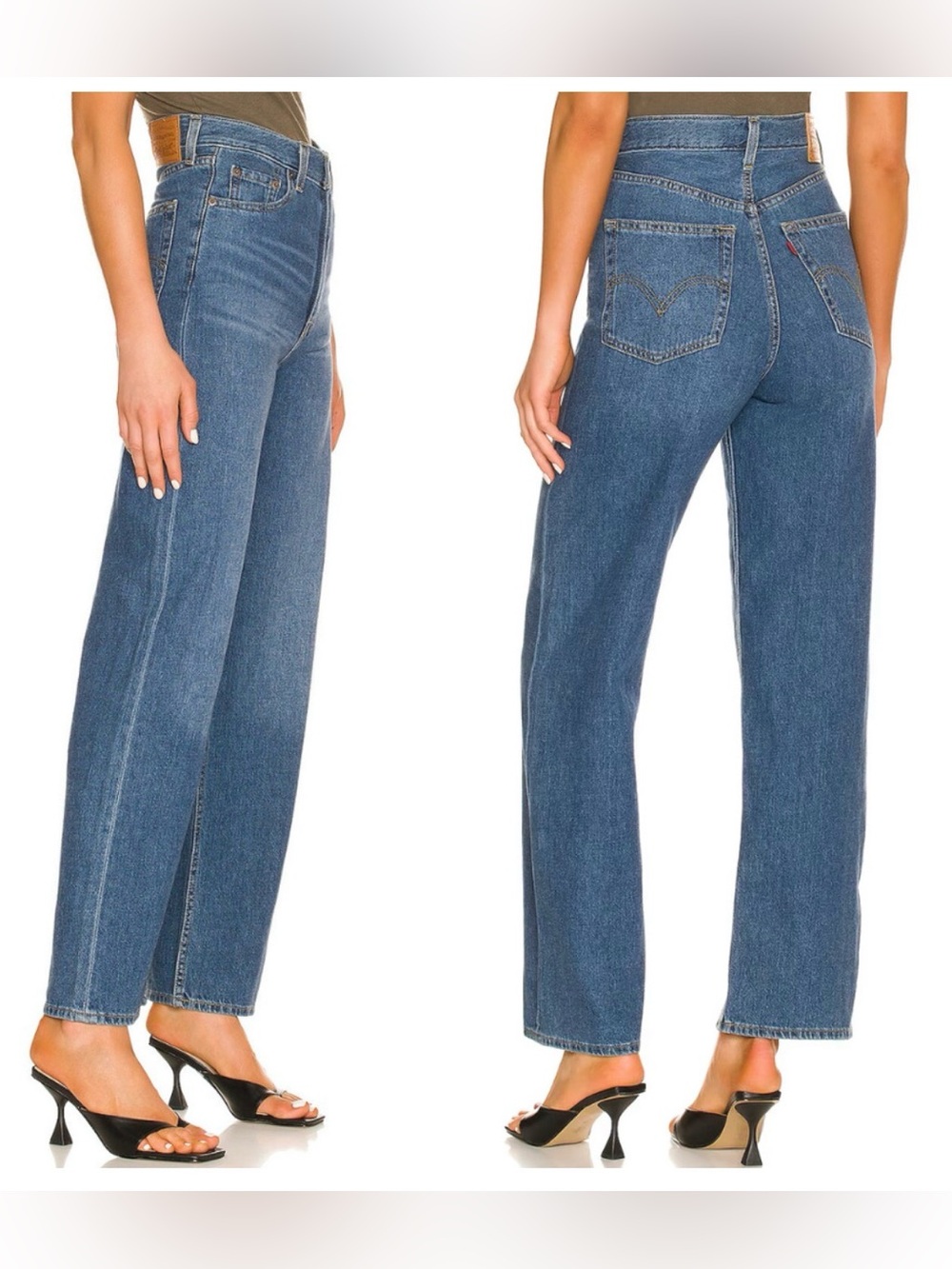 LEVI'S Premium High Loose Cut Blue Jeans High Waist Hemp Wide Leg 27 x 31